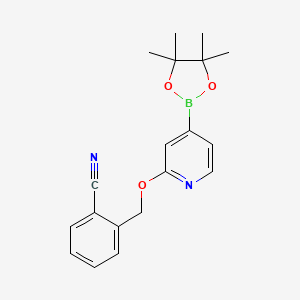 2-(((4-(4,4,5,5-Tetramethyl-1,3,2-dioxaborolan-2-yl)pyridin-2-yl)oxy)methyl)benzonitrile