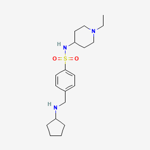 molecular formula C19H31N3O2S B15242732 4-((Cyclopentylamino)methyl)-N-(1-ethylpiperidin-4-yl)benzenesulfonamide 