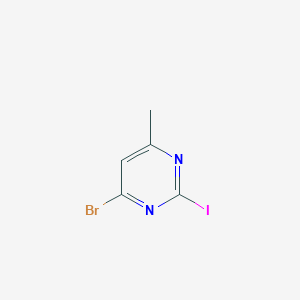 molecular formula C5H4BrIN2 B15242760 4-Bromo-2-iodo-6-methylpyrimidine 