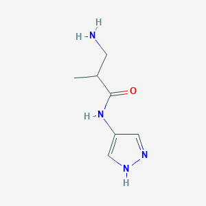 molecular formula C7H12N4O B15242794 3-amino-2-methyl-N-(1H-pyrazol-4-yl)propanamide 