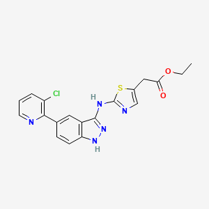 Ethyl 2-(2-((5-(3-chloropyridin-2-yl)-1H-indazol-3-yl)amino)thiazol-5-yl)acetate