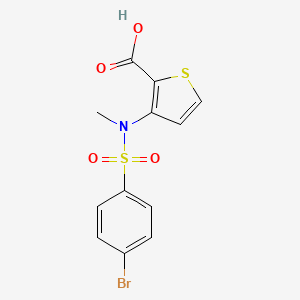molecular formula C12H10BrNO4S2 B1524283 3-{[(4-Bromophenyl)sulfonyl](methyl)amino}thiophene-2-carboxylic acid CAS No. 1291486-57-1