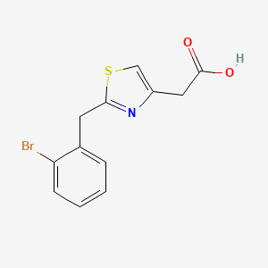molecular formula C12H10BrNO2S B1524285 2-{2-[(2-溴苯基)甲基]-1,3-噻唑-4-基}乙酸 CAS No. 1053656-88-4