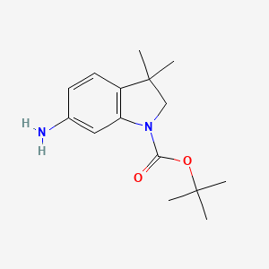 molecular formula C15H22N2O2 B1524287 Tert-butyl 6-amino-3,3-dimethylindoline-1-carboxylate CAS No. 1049677-43-1
