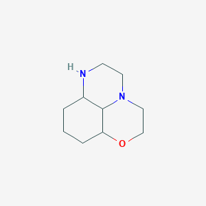 molecular formula C10H18N2O B15242879 4-Oxa-1,10-diazatricyclo[7.3.1.0,5,13]tridecane 