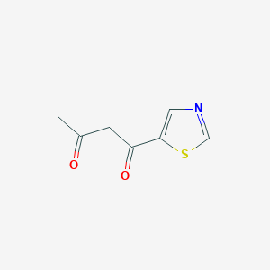 molecular formula C7H7NO2S B15242911 1-(1,3-Thiazol-5-yl)butane-1,3-dione 