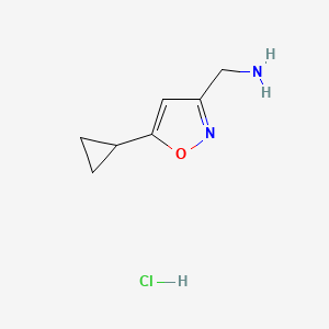 molecular formula C7H11ClN2O B1524292 (5-Cyclopropylisoxazol-3-yl)methanamine hydrochloride CAS No. 1060817-49-3