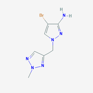 molecular formula C7H9BrN6 B15242943 4-Bromo-1-[(2-methyl-2H-1,2,3-triazol-4-yl)methyl]-1H-pyrazol-3-amine 