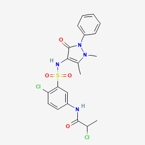 2-Chloro-N-[4-chloro-3-(1,5-dimethyl-3-oxo-2-phenyl-2,3-dihydro-1H-pyrazol-4-ylsulfamoyl)-phenyl]-propionamide