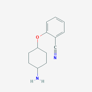 molecular formula C13H16N2O B15242987 2-[(4-Aminocyclohexyl)oxy]benzonitrile 