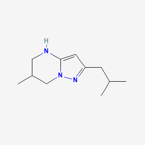 molecular formula C11H19N3 B15243039 6-Methyl-2-(2-methylpropyl)-4H,5H,6H,7H-pyrazolo[1,5-a]pyrimidine 