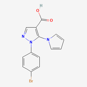 B1524316 1-(4-bromophenyl)-5-(1H-pyrrol-1-yl)-1H-pyrazole-4-carboxylic acid CAS No. 1224164-73-1