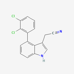 molecular formula C16H10Cl2N2 B15243168 2-(4-(2,3-Dichlorophenyl)-1H-indol-3-yl)acetonitrile 