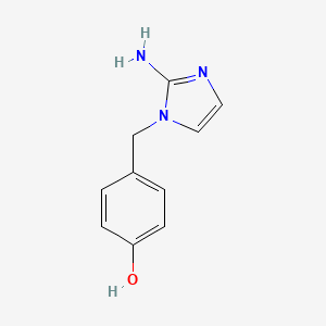 molecular formula C10H11N3O B15243181 4-[(2-amino-1H-imidazol-1-yl)methyl]-Phenol 