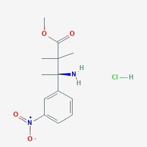 molecular formula C13H19ClN2O4 B15243191 (R)-Methyl 3-amino-2,2-dimethyl-3-(3-nitrophenyl)butanoate hydrochloride 