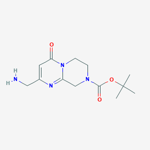 molecular formula C13H20N4O3 B15243267 tert-Butyl 2-(aminomethyl)-4-oxo-6,7-dihydro-4H-pyrazino[1,2-a]pyrimidine-8(9H)-carboxylate 