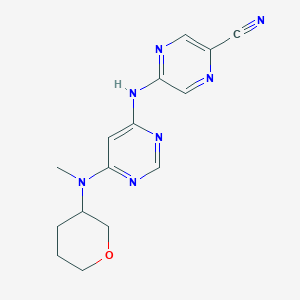 5-((6-(Methyl(tetrahydro-2H-pyran-3-yl)amino)pyrimidin-4-yl)amino)pyrazine-2-carbonitrile