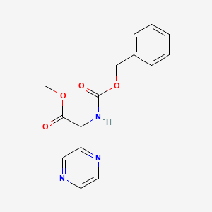 Ethyl 2-(((benzyloxy)carbonyl)amino)-2-(pyrazin-2-YL)acetate