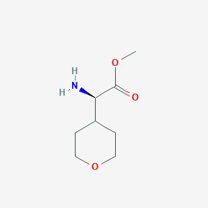 molecular formula C8H15NO3 B1524329 (R)-Methyl 2-amino-2-(tetrahydro-2H-pyran-4-yl)acetate CAS No. 871301-35-8