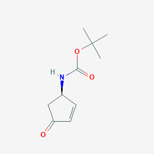 molecular formula C10H15NO3 B15243301 (R)-Tert-butyl (4-oxocyclopent-2-EN-1-YL)carbamate 