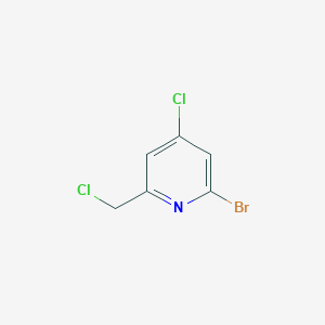 molecular formula C6H4BrCl2N B15243313 2-Bromo-4-chloro-6-(chloromethyl)pyridine CAS No. 1393550-36-1