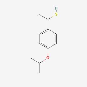 molecular formula C11H16OS B15243316 1-[4-(Propan-2-yloxy)phenyl]ethane-1-thiol 