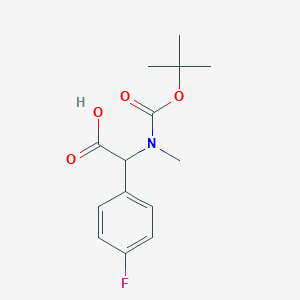 molecular formula C14H18FNO4 B15243366 2-((tert-Butoxycarbonyl)(methyl)amino)-2-(4-fluorophenyl)acetic acid CAS No. 1276112-08-3