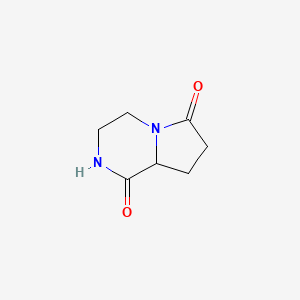 molecular formula C7H10N2O2 B15243388 Tetrahydropyrrolo[1,2-a]pyrazine-1,6(2h,7h)-dione 