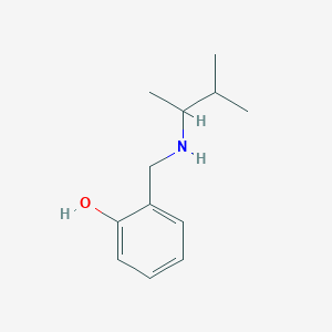 molecular formula C12H19NO B15243450 2-{[(3-Methylbutan-2-yl)amino]methyl}phenol 