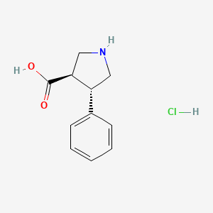 molecular formula C11H14ClNO2 B1524346 反式-4-苯基吡咯烷-3-羧酸盐酸盐 CAS No. 1217702-99-2