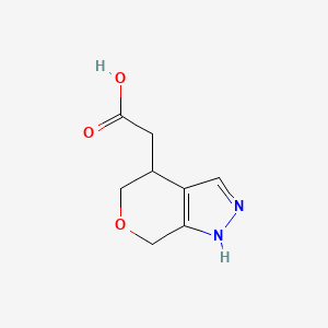 molecular formula C8H10N2O3 B15243468 2-(1,4,5,7-Tetrahydropyrano[3,4-c]pyrazol-4-yl)acetic acid 