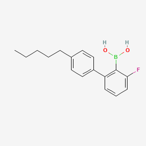 molecular formula C17H20BFO2 B15243486 (3-Fluoro-4'-pentyl-[1,1'-biphenyl]-2-yl)boronic acid 