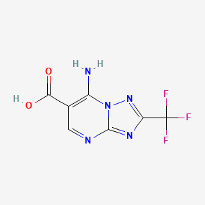 molecular formula C7H4F3N5O2 B1524349 7-Amino-2-(trifluoromethyl)[1,2,4]triazolo[1,5-a]pyrimidine-6-carboxylic acid CAS No. 1211464-08-2