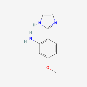 molecular formula C10H11N3O B15243494 2-(1H-imidazol-2-yl)-5-methoxyaniline 