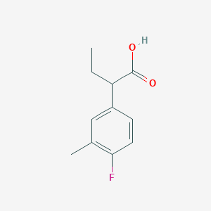 molecular formula C11H13FO2 B15243520 2-(4-Fluoro-3-methylphenyl)butanoic acid 