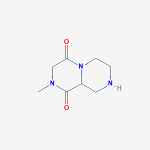 molecular formula C8H13N3O2 B1524363 2-methyltetrahydro-2H-pyrazino[1,2-a]pyrazine-1,4(3H,6H)-dione CAS No. 1009597-84-5