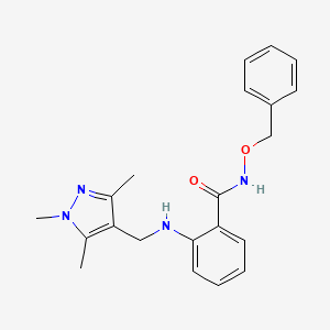 N-(Benzyloxy)-2-(((1,3,5-trimethyl-1H-pyrazol-4-yl)methyl)amino)benzamide