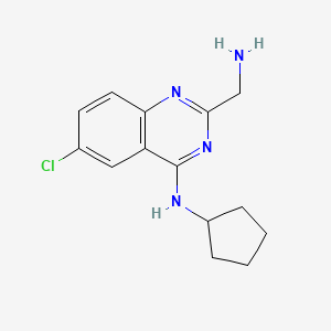 molecular formula C14H17ClN4 B1524396 2-(氨甲基)-6-氯-N-环戊基喹唑啉-4-胺 CAS No. 1255147-33-1