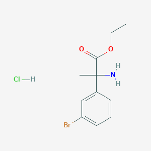 molecular formula C11H15BrClNO2 B15244022 Ethyl 2-amino-2-(3-bromophenyl)propanoate hydrochloride 