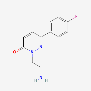 molecular formula C12H12FN3O B1524412 2-(2-氨基乙基)-6-(4-氟苯基)嘧啶并[3,2-h]-1(2H)-酮 CAS No. 1181378-27-7