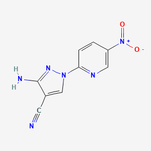 molecular formula C9H6N6O2 B1524424 3-氨基-1-(5-硝基吡啶-2-基)-1H-吡唑-4-碳腈 CAS No. 1311313-99-1