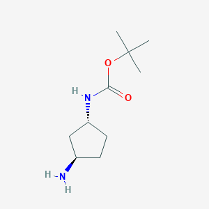 molecular formula C10H20N2O2 B1524430 tert-Butyl ((1R,3R)-3-aminocyclopentyl)carbamate CAS No. 1009075-44-8