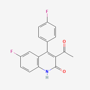 molecular formula C17H11F2NO2 B1524459 3-acetyl-6-fluoro-4-(4-fluorophenyl)quinolin-2(1H)-one CAS No. 1257535-68-4