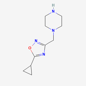 molecular formula C10H16N4O B1524474 1-[(5-Cyclopropyl-1,2,4-oxadiazol-3-yl)methyl]piperazine CAS No. 1250650-62-4