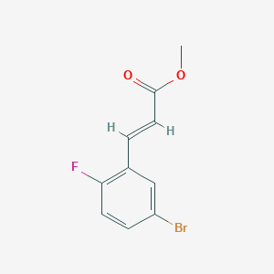 molecular formula C10H8BrFO2 B1524475 (2E)-3-(5-Bromo-2-fluorophenyl)-2-propenoic acid, methyl ester CAS No. 1065168-05-9