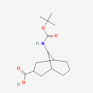 molecular formula C15H25NO4 B1524490 9-{[(Tert-butoxy)carbonyl]amino}bicyclo[3.3.1]nonane-3-carboxylic acid CAS No. 1334148-47-8