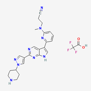 3-(Methyl(6-(2-(1-(piperidin-4-yl)-1H-pyrazol-4-yl)-7H-pyrrolo[2,3-d]pyrimidin-5-yl)pyridin-2-yl)amino)propanenitrile 2,2,2-trifluoroacetate