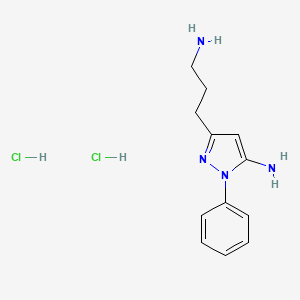 3-(3-aminopropyl)-1-phenyl-1H-pyrazol-5-amine dihydrochloride