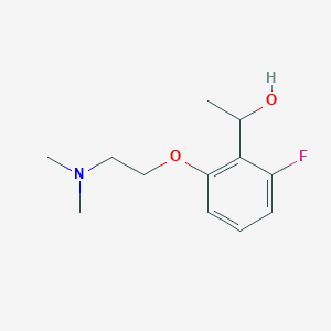 molecular formula C12H18FNO2 B1524502 1-{2-[2-(Dimethylamino)ethoxy]-6-fluorophenyl}ethan-1-ol CAS No. 1354958-93-2