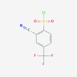 molecular formula C8H3ClF3NO2S B1524509 2-氰基-4-(三氟甲基)苯基磺酰氯 CAS No. 1249999-95-8